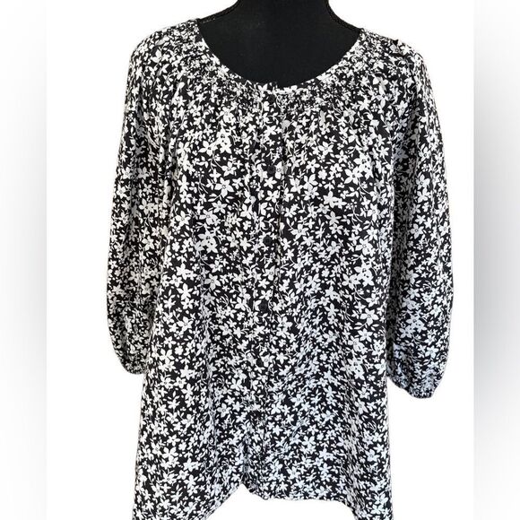 The Nines by HATCH Maternity Blouse black/white floral top , 100% cotton - Picture 4 of 10